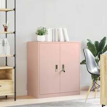 Armario de archiviazione Rosa 80 x 40 x 90 cm Acero per ufficio per studio per lavoro da casa con archiviazione design moderno per lavoro remoto studio universitario uso domestico per ufficio per studio per lavoro da casa con spazio di - Rosa - Visualizzare 4