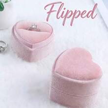 Velvet Ring Box - Luxury Elegant Heart-Shaped Ring Display Box With Removable Lid, Suitable For Proposal, Engagement, Wedding, Ceremony, Anniversary - Multicolor - View 1