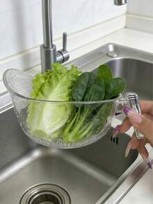 New Kitchen Rice Washing Tool Set Includes Rice Strainer, Washing Bowl, Colander And Multi-Function Vegetable & Fruit Washing Basin. - Multicolor - View 2