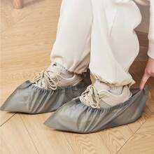 10/50/100pcs Thick Neutral Gray Non-Woven Shoe Covers, Disposable Indoor Foot Covers, Wear-Resistant, Dustproof, Waterproof - Multiple Items - View 5
