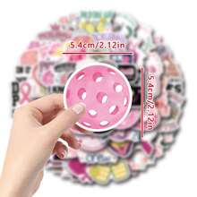 61PCS Pink Pickleball Stickers High Quality Stickers Decals Scrapbook,Journaling,Laptop,Bumper,Skateboard,Water Bottles,Computer,Phone Stickers Can Bring A Lot Of Fun To Your Life,The Perfect Gift For Adults - Multicolor - View 2