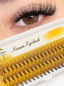 Waloshow 60pcs Single Cluster False Eyelashes, 20D, 8~15mm, Natural Look, Lengthening & Long-Lasting, Suitable For Parties & Occasions - C - View 4