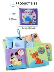 1包婴儿布书，彩色布艺书，适合婴幼儿，早教益智玩具 - 动物/水果/交通工具，数字认知感官玩具，柔软质地，适合新生儿，促进宝宝发育，是理想的礼物之选。 - 彩色 - 查看 3