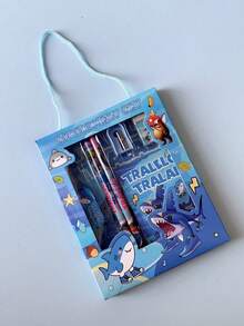 1 Set Italian "Stroke" Stationery Gift Set Including Pencil, Ruler, Pencil Sharpener, Eraser, Notebook, Ideal Back To School, Creative Drawing, Office & Study Supplies, Perfect Birthday Gift - Multicolor - View 6