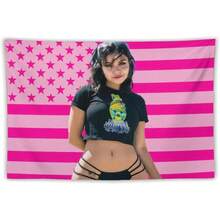 Tara Celebrity And Decorations Stuff American Pink Flags Wall Funny Tapestry Hanging Yummy Merch For Dorm Bedroom Decorative Aesthetic Tapestries - White 1pc - View 1