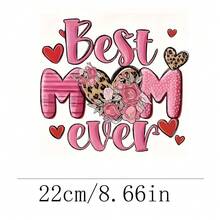 1张/2张/3张最佳妈妈主题熨烫贴纸，可水洗热转印贴纸，适用于T恤、衣服、口罩、牛仔裤、背包、帽子、枕头、母亲节 - L - 查看 1