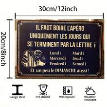 1 pieza, Cartel de metal sin marco con diseño de línea antigua, placa decorativa colgante para decoración vintage de granja en cocina, baño, sala de estar. Cartel de metal rústico desgastado con detalles de línea antigua atemporal, fácil de montar en cualquier pared. Idea de regalo perfecta para coleccionistas y decoración del hogar, ideal para estanterías, chimeneas, cafés e interiores con inspiración retro. Señalización de metal ligera y duradera con encanto clásico, acento de estilo shabby chic versátil para entradas. - Multicolor - Ver 1