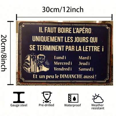 1 pieza, Cartel de metal sin marco con diseño de línea antigua, placa decorativa colgante para decoración vintage de granja en cocina, baño, sala de estar. Cartel de metal rústico desgastado con detalles de línea antigua atemporal, fácil de montar en cualquier pared. Idea de regalo perfecta para coleccionistas y decoración del hogar, ideal para estanterías, chimeneas, cafés e interiores con inspiración retro. Señalización de metal ligera y duradera con encanto clásico, acento de estilo shabby chic versátil para entradas.