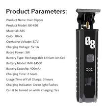 Hailicare Professional Wireless Electric Hair Clipper And Beard Trimmer, Men's Electric Shaver, Rechargeable Haircut Set With LED Display, Professional Barber Scissors Set, Men's Grooming Trimmer - Black - View 10