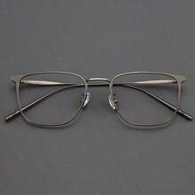 Ultra-Light Pure Titanium Alloy Eyeglass Frames For Men, Can Be Fitted With Lenses, Large Face One-Piece Metal Titanium Frame, Big Eye Glasses - Gunmetal - View 1