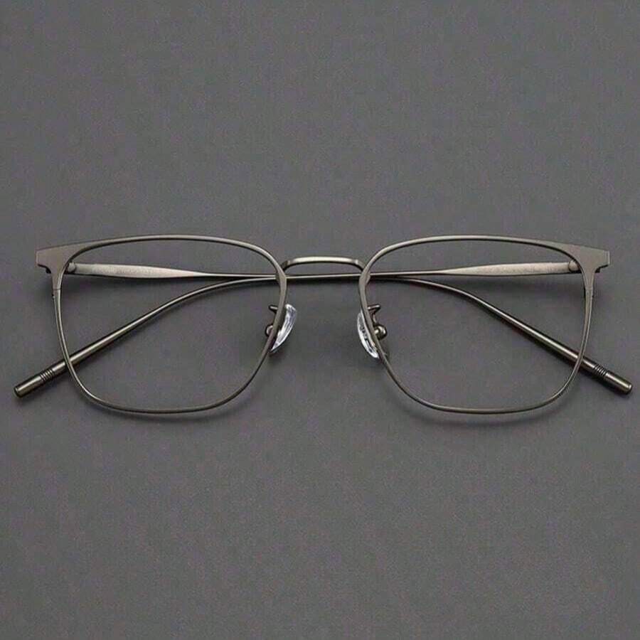 Ultra-Light Pure Titanium Alloy Eyeglass Frames For Men, Can Be Fitted With Lenses, Large Face One-Piece Metal Titanium Frame, Big Eye Glasses - Gunmetal - View 1