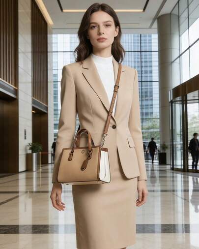 Michael Kors MK Chantal Crossbody Tote For Women With Top-Handle And Adjustable Strap Messenger Bag