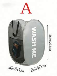 1pc Foldable Pop-Up Laundry Basket - Sturdy Handle Collapsible Dirty Clothes Hamper, Space-Saving For Bathroom/Bedroom/Laundry Room, Essential Home Item & Christmas Gift - Multicolor - View 3