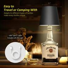 Wireless Bottle Lamp,RGB LED Bottle Light With Remote Dimmable;Gifts - 黑色-1pc - 查看 7