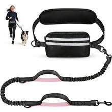 Dog Hands-Free Leash With Waist Pack, Retractable Pet Leash, Adjustable Waist Belt Pouch, Reflective Stitching Design, Suitable For Running, Walking, Hiking, Jogging - Multicolor - View 11