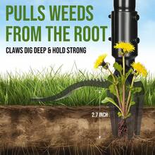 Puller, Stand Up Puller With 4-Claw Steel Head, Long Handle Remover Hand Weeder Tool Remove Root Weeds Without Bending Or Kneeling For Lawn And Garden (64 Inch) - 1pc Black - View 4