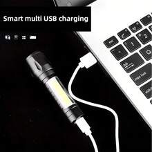 3/2/1 PCS Mini Rechargeable Flashlight XPE Main Light COB Side Light Adjustable Focus Zoom Extendable Beam 400mAh Battery Capacity Aluminum Alloy ABS Material IP44 Waterproof USB Charging Port Charging LED Indicator Multiple Modes Strong Beam Explosive Strobe COB Ambient Light Compact Size 2.5x9cm Lightweight Portable Design Automatic Switch Easy Carry Outdoor Camping Light Hiking Torch Emergency Tool Car Repair Lamp Night Fishing Light Security Patrol Gear Home Use Everyday Carry Essential - đèn pin EDC - Xem 4