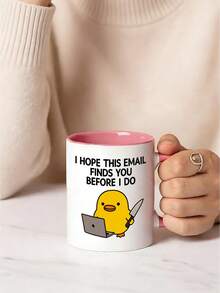 1个11盎司“希望这封邮件在你找到我之前找到我，鸭子”陶瓷马克杯，趣味玩笑，适合盛装冷热茶、咖啡、早餐牛奶。日常饮具，适用于办公室、家居装饰、生日、圣诞节等场合。适合脾气暴躁、爱讽刺的老板、经理、老师、医生等。 - 彩色 - 查看 9