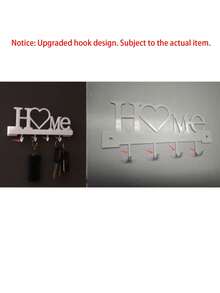 1 móc treo chìa khóa HOME gắn tường, giá để đồ lối vào có móc, không cần khoan, trang trí nhà cửa cho phòng khách - Nhiều màu - Xem 10