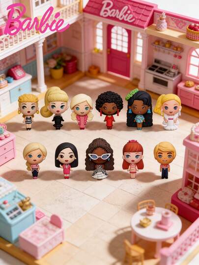 Mattel 1PC Barbie được cấp phép chính thức Loạt phim Barbie 3D Vai trò bí ẩn Túi mù Siêu sao Quần jean thời trang Barbie Tổng thống Hàng trăm thay đổi Hình ảnh hoạt hình dễ thương của Barbie Móc khóa Cặp sách Mặt dây chuyền điện thoại di động Trang sức cao cấp Ngẫu nhiên Barbie Tổng thống