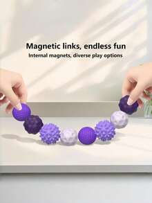 4/8pcs Magnetic Silicone Ball Set, Multi-Color (Black, Green, Pink, Purple), Tactile Toy To Relieve Stress, Suitable For Office, Classroom, Company Use All Year Round - Multicolor - View 7