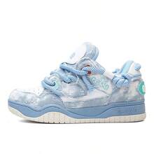 Q-AND Denim & Canvas Sneakers, New Autumn Breathable Unisex Casual Thick Sole Shoes For Students - Glacier Blue - View 14