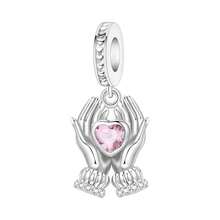 CYMYSS 1件优雅浪漫925镀银镶嵌立方氧化锆双心吊坠，情侣珠宝礼物，适合情人节/周年纪念日/生日 - 彩色 - 查看 7