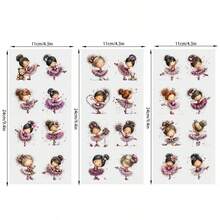 3pcs Ballet Girl UV DTF Stickers, Sticker Art And Handicrafts, Special Stickers And Decorations Suitable For Surfaces Like Bicycles, Waterproof And Scratch-Resistant, Suitable For Glass Cups, Mugs, Gift Boxes, Phone Cases, Bookmarks, Notebooks, Bicycle Helmets, Frames, Rims, Etc., Can Be Used For Study Room Decoration, Home Decoration, Holiday Decoration, Bicycle Decoration, Atmosphere Decoration, Adding A Unique Style To Life - Multicolor - View 9