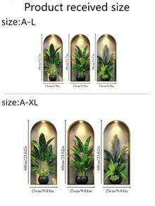 1-3pcs Nordic Arch Window Planter Wall Stickers, Green Plant Theme Decals, Waterproof PVC Material, Easy To Apply And Remove, Suitable For Home Decor, Bathroom, Room, Living Room, Dressing Room, Wardrobe, Study, Porch, Wall Beautification - A - View 7