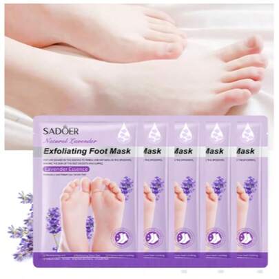 5 pares de mascarilla exfoliante para pies, elimina callosidades y piel muerta, suaviza y suaviza los pies - Aroma unisex (Lavanda)