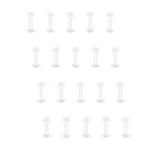 20个透明唇钉唇钉杆固定器6/8/10/12mm透明柔性耳骨耳屏穿孔杆 - 無色 - 查看 4