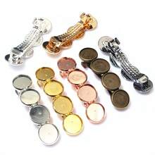 2pcs 12mm Inner Size 4/5 Cabochons Blank Base Tray Craft Hairpin Hair Clips Bezel DIY Jewelry Making Accessories Findings - Hairpin Base - View 2
