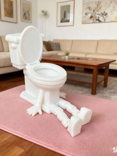 趣味马桶人桌面玩具 - 可活动四肢减压摆件，恶作剧礼物送给同事，缓解压力家居装饰