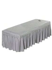 纯色美容院床裙，仅适用于沙龙按摩床单、床罩、SPA美容床单，全覆盖带孔 - 彩色 - 查看 8