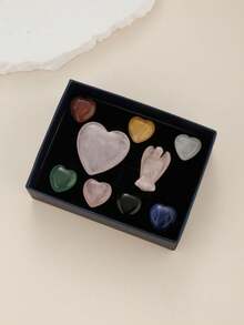 6/7/11 Pcs Healing Crystal Chakra Stones Set, Chakra Heart Crystal Stones, 7 Chakra Tumbled Stones Bulk Natural Amethyst Rose Quartz Green Aventurine Tiger Eye For Reiki Chakra Meditation - Multicolor - View 2
