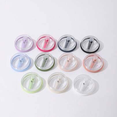 1pc 40oz Insulated Tumbler Lid, Leak-Proof Straw Lid, AS Plastic Car Cup Lid, 2-In-1 Lid