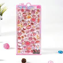 1pc Genuine Chuko 3D Embossed Stickers, Crystal Children's Reward Stickers For DIY Handcraft, Phone, Album, Fridge, Creative Candy Decor Cartoon Animal Stickers - 彩色 - 查看 9