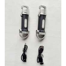 1/2/4个迷你LED手电筒，1000流明COB侧灯 - Type-C可充电，7种模式，便携式照明工具，多功能户外手电筒带夹子，适用于徒步、露营、钓鱼、跑步、应急照明/狗项圈 - 灰色 - 查看 13