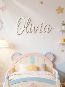 Personalized Wooden Name Plate Custom Wood Name Sign Home Wall Decor DIY Customized Housewarming Birthday Gift Party Decoration Favor - Multicolor - View 2