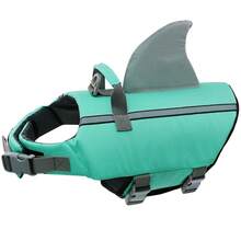 Áo phao hình cá mập có độ nổi cao, phản quang và có thể điều chỉnh, phù hợp cho chó nhỏ, vừa và lớn khi bơi lội, đi thuyền. - Màu xanh Cadet - Xem 21