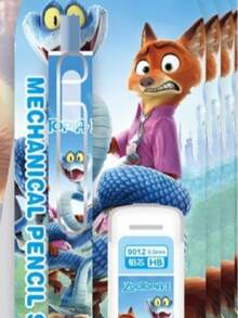 Bộ bút chì tự động Crazy Animal City với hình hoạt hình 2 - Bút chì chưa gọt + Nắp bút - Đồ dùng học tập cho mùa tựu trường (Bao gồm ngẫu nhiên 2 mẫu) - A - Xem 4