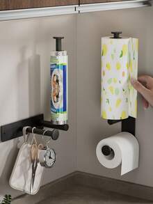 1PC Multi-Functional, Drill-Free Wall-Mounted Tissue Holder Is Suitable For Home Bathrooms, Hotels, Kitchens, And RVs. It Can Hold Rolls Of Paper, Watches, And Other Small Items. - Multicolor - View 5