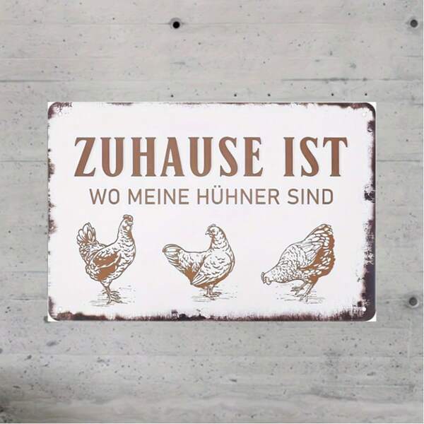 Cartel de metal con encanto retro y vintage de pollo, sin marco, para decoración de hogar, bar, cafetería, garaje, en estilo rústico y de granja, en blanco, verde, amarillo y negro. Arte de pared de metal para cocina, sala de estar, comedor, chimenea o estudio. Acento encantador de estilo cottage para entretenimiento de primavera y verano. Motivo de aves de corral con inspiración vintage y acabado resistente a la intemperie. Fácil de colgar, listo para fotografías, pieza de declaración, punto focal llamativo, idea de regalo nostálgica, versátil para exhibición en interiores.