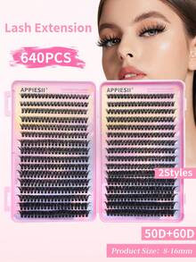 570/640 sợi mi giả mềm mại và cong, độ dày 30D/40D/50D/60D/80D/100D, hỗn hợp 8-16mm, 32 hàng, độ dày 0.07mm, mi giả lông chồn chống thấm nước, nhẹ, hiệu ứng 3D cho kiểu trang điểm từ tự nhiên đến ấn tượng, tiện lợi để sử dụng hàng ngày hoặc trong các dịp đặc biệt. - màu đen - Xem 4