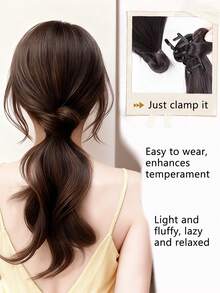 Ponytail Hair Claw Clip, Natural Messy Bun Hairstyle Hairpiece Hair Accessories Elegant Hair Clip,Synthetic Ponytail - Multicolor - View 3