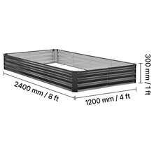 2 Pack Galvanized Raised Garden Beds, 8 X 4 X 1 Ft, Rectangular Metal Planter Boxes Kit Outdoor, Bottomless Elevated Planting Box With Gloves, Alu-Zinc, For Growing Flowers Vegetables, Dark Gray - Bộ 2 món màu xám đậm, kích thước 8*4*1ft - Xem 10