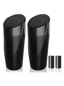 3/4/5/6pcs Leak-Proof Mini Car Trash Can With Lid, Cup Holder Design Car Trash Can, Comes With Multiple Trash Bag Rolls, Multi-Functional Storage Bin Suitable For Car, Home And Office - Style a - View 15