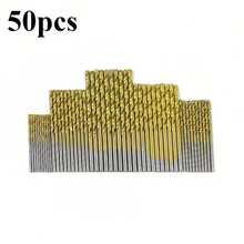 Bộ 50 mũi khoan thép tốc độ cao phủ titan, phù hợp với cả mũi khoan thẳng và mũi khoan xoắn, chất liệu thép bền chắc, thích hợp để khoan gỗ, kim loại, nhựa, nhiều kích cỡ, quà tặng gia dụng. - Một kích thước phù hợp với tất cả - Xem 10