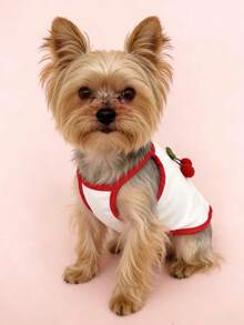 1 Set Pet Tulle Dress With Bow Tie, Cute Printed Pet Wedding Dress, Elastic Mesh Princess Dress For Dogs And Cats - Multicolor - View 4