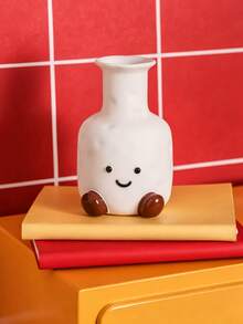 1pc Cute Smiling Face Vase, Suitable For Home Use, Creative Desktop Decor For Living Room, Dried Flower Display, Hydroponics, Gift For Friends And Family - 1PC - View 10